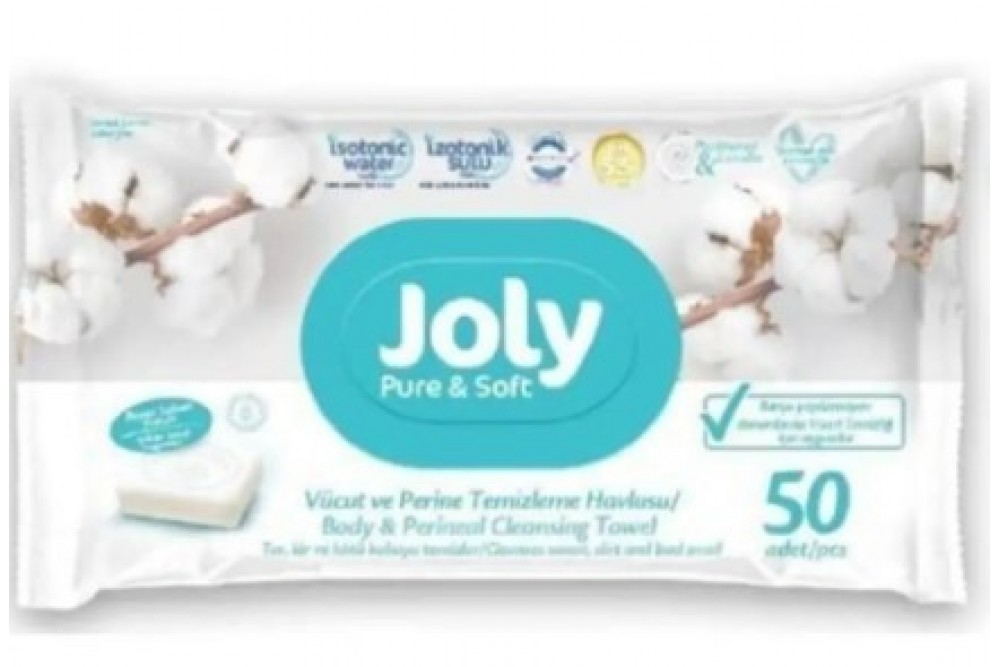 Joly Vücut ve Perine Temizleme Havlusu Beyaz Sabunlu